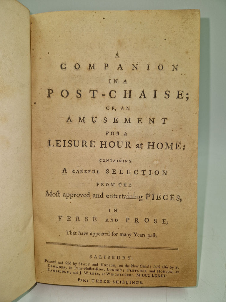 A Companion in a Post Chaise;