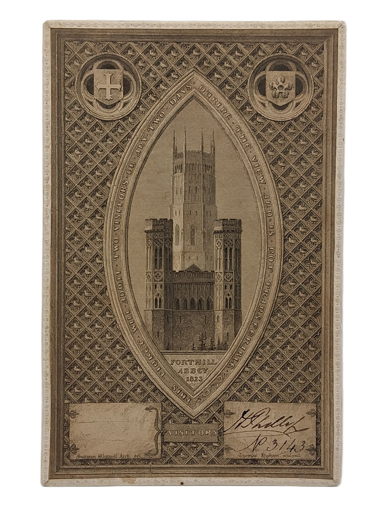Entry ticket to the Fonthill Abbey sale 1823
