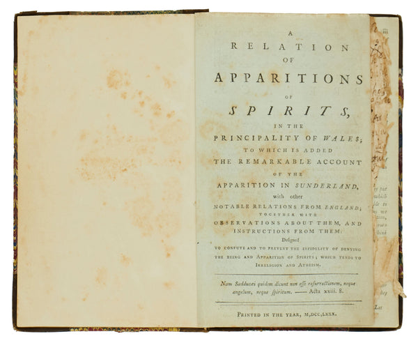A Relation of Apparitions of Spirits, in the Principality of Wales