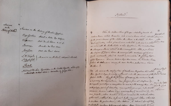 Two autograph manuscript volumes of the Political History of Europe.