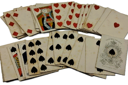 A deck of playing cards for blind people
