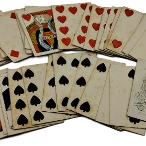 A deck of playing cards for blind people