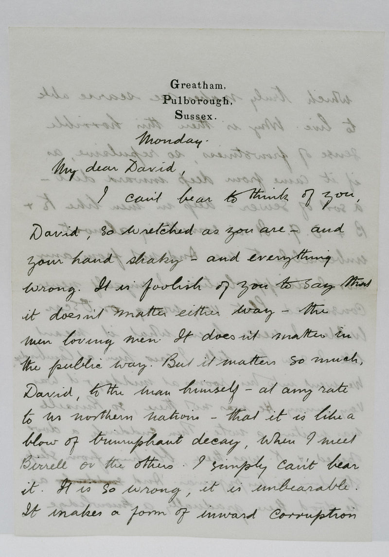 Autograph letter to David Garnett April 1915