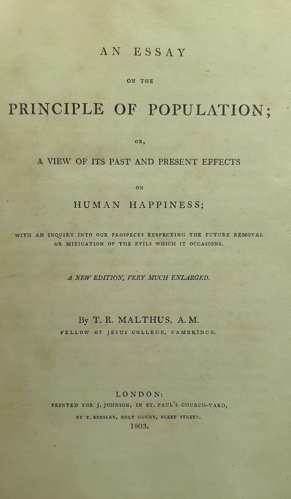 An Essay on the Principle of Population;