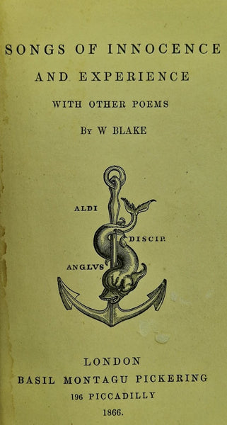 Songs of Innocence and Experience with other poems by W. Blake
