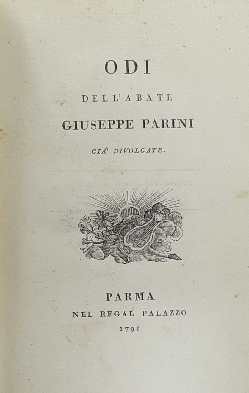 Odi dell'Abate Giuseppe Parini gia' divolgate.