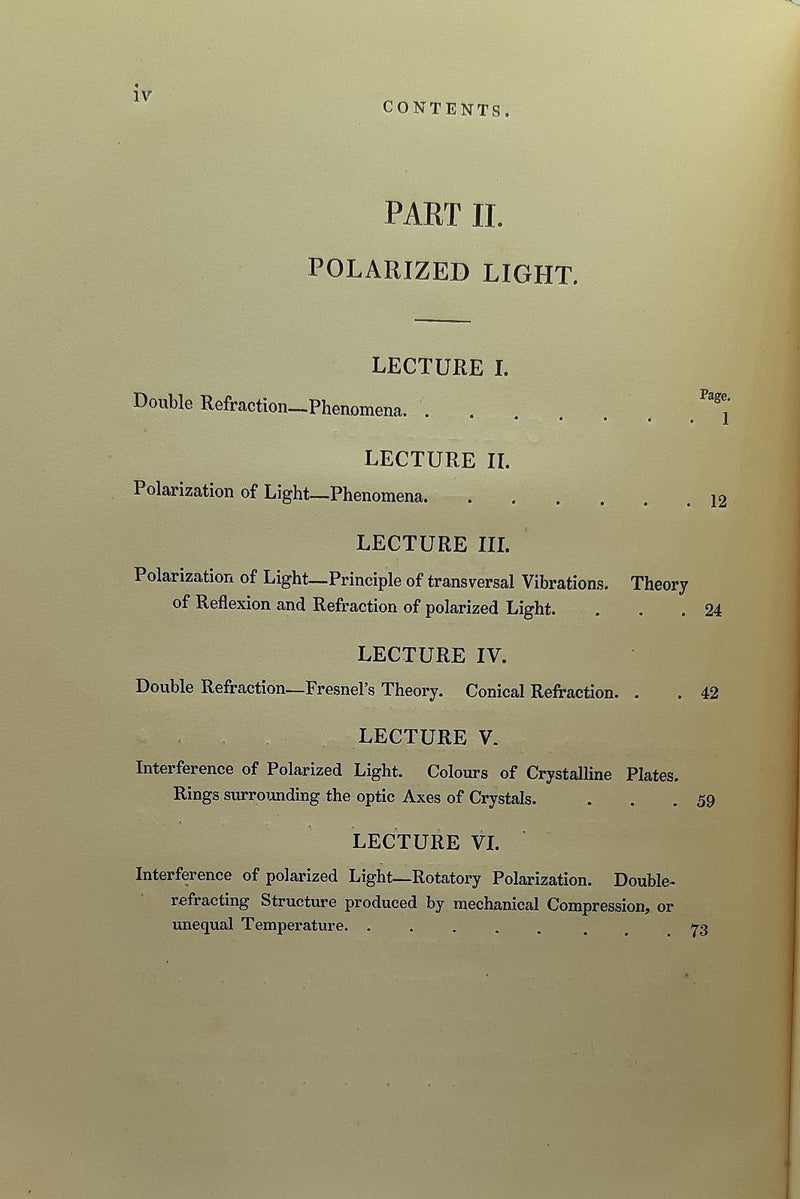 Lectures on the Wave-Theory of Light.