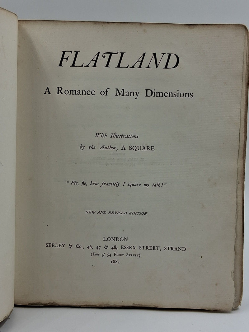 Flatland. A Romance of Many Dimensions.