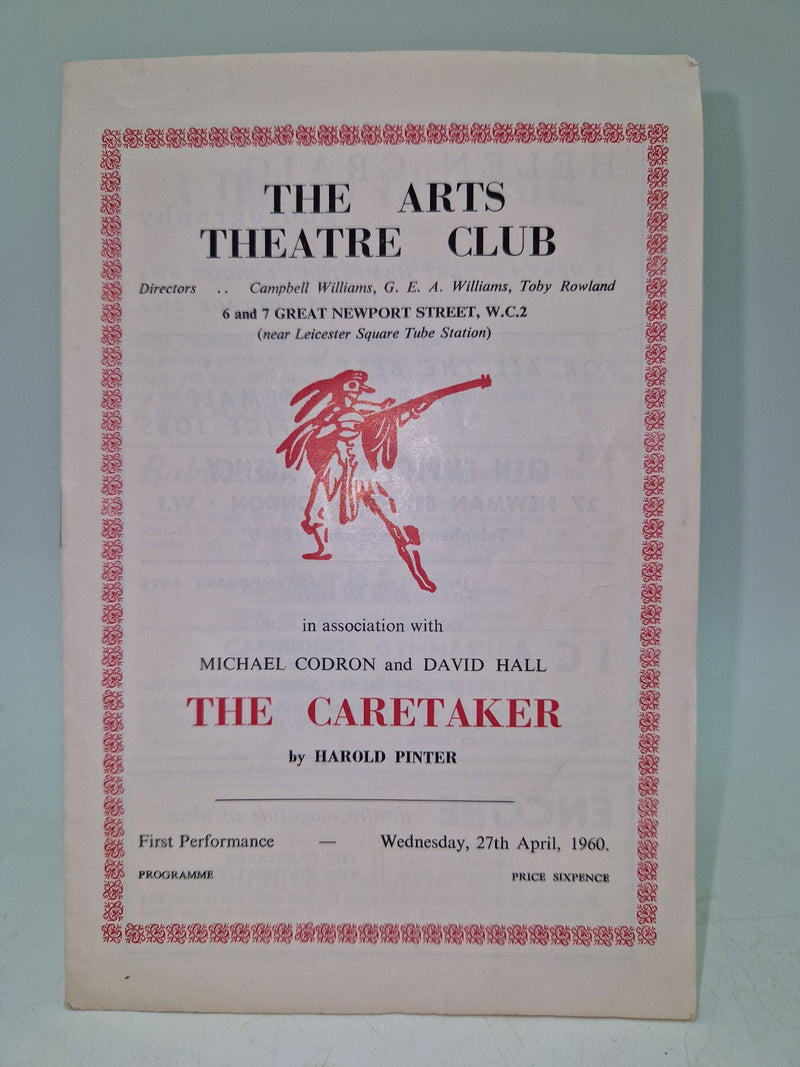 Theatre programme for the first performance of The Caretaker on Wednesday 27th April 1960.