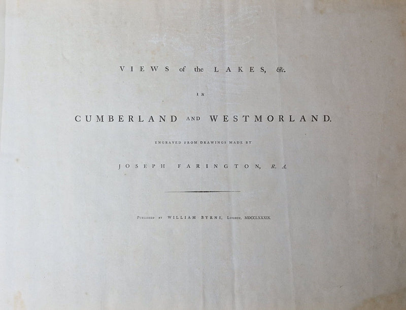 Views of the Lakes &c in Cumberland and Westmoreland