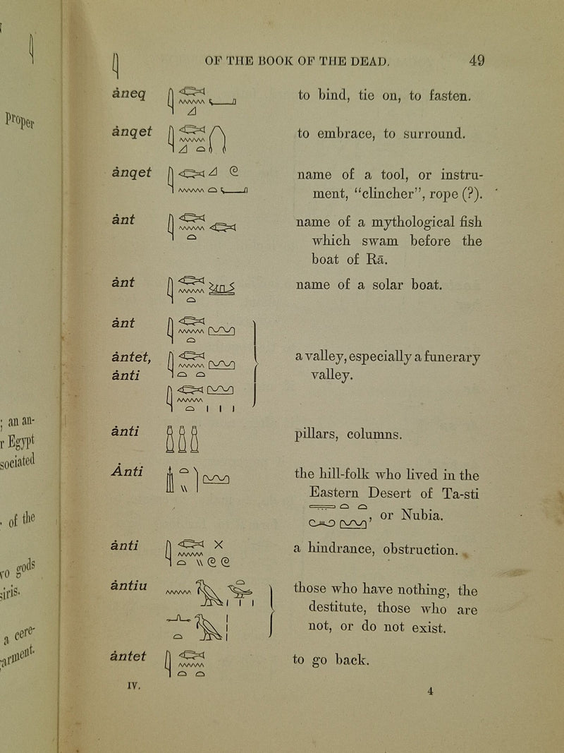 Hieroglyphic vocabulary to the Theban recension of the Book of the Dead