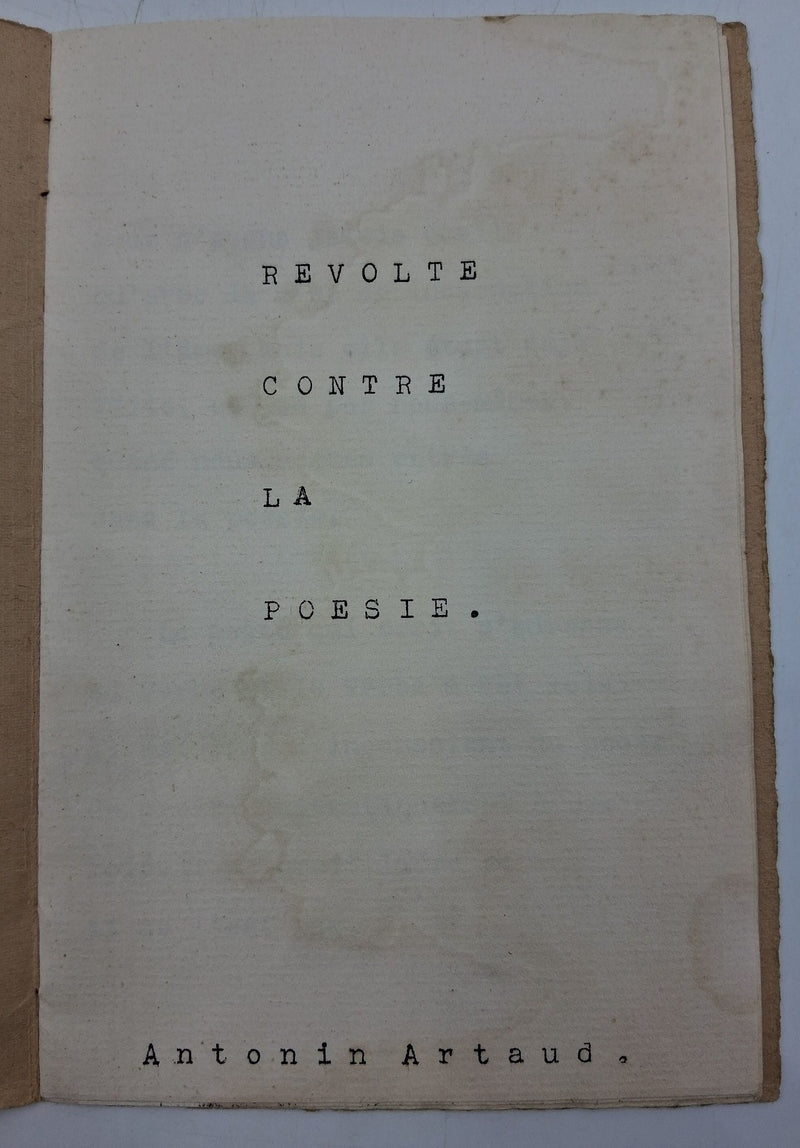 Revolte contre la Poesie