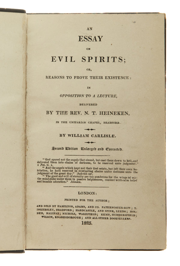 An Essay on Evil Spirits;