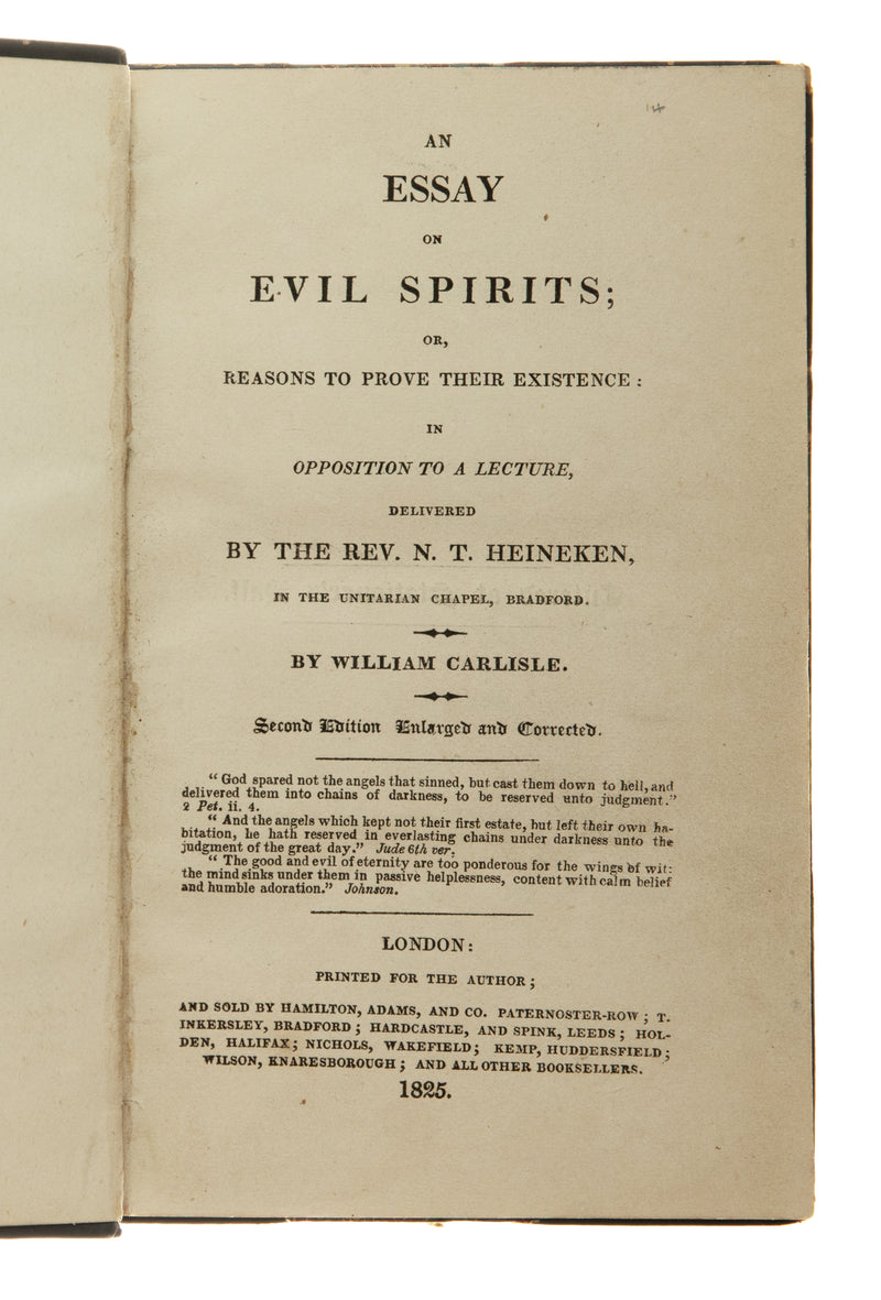 An Essay on Evil Spirits;