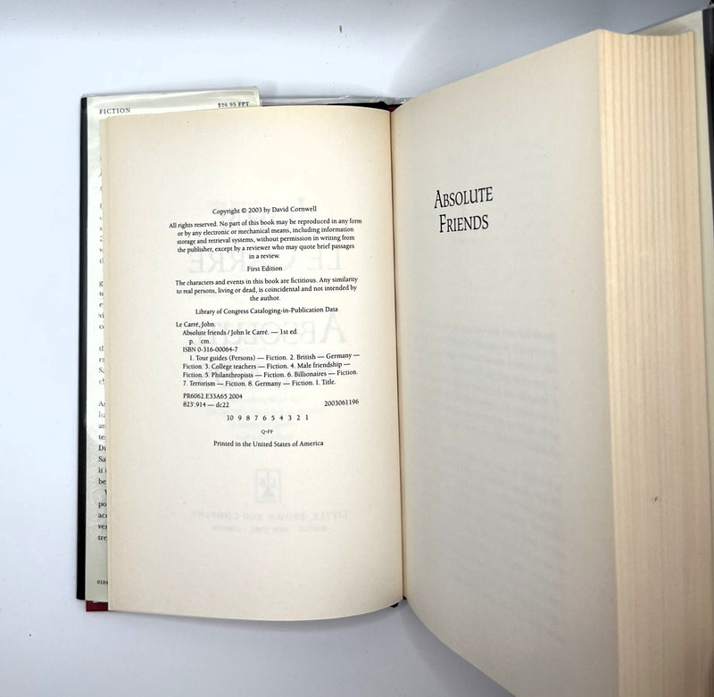 Absolute Friends (U.S. First Edition)