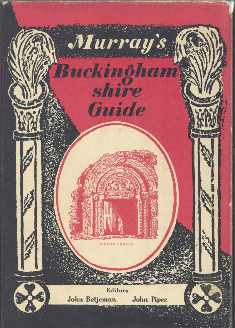 Back cover of 'Murray's Buckinghamshire Guide' with decorative elements and architectural illustration.