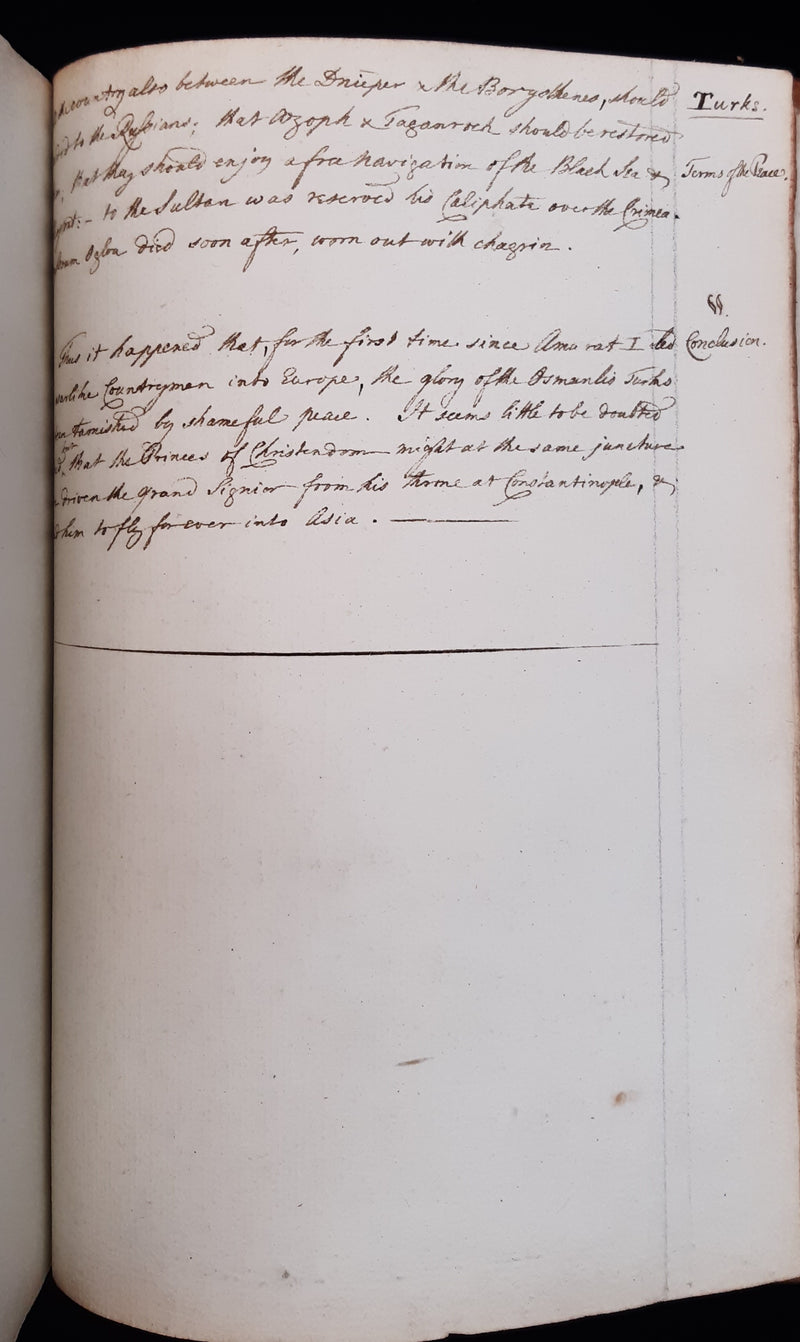Two autograph manuscript volumes of the Political History of Europe.
