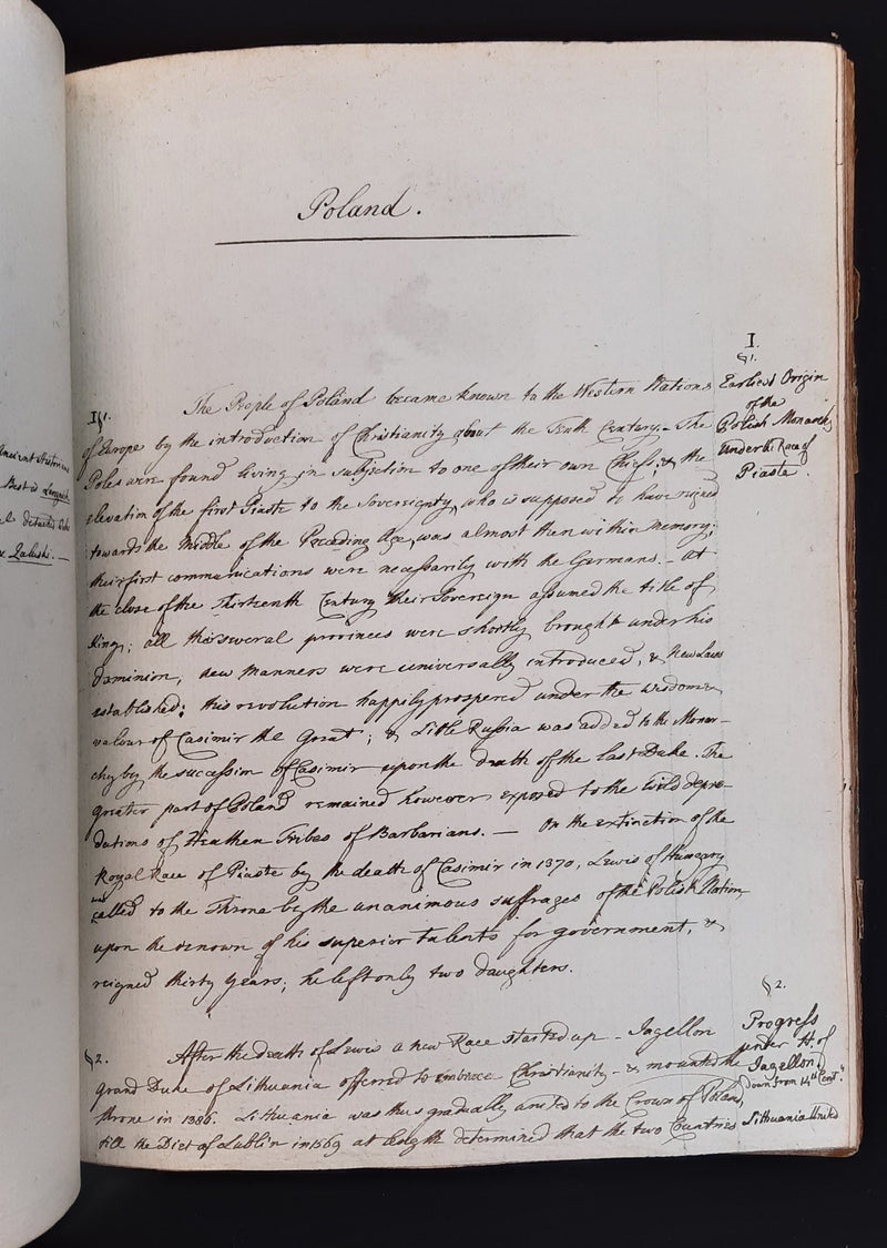Two autograph manuscript volumes of the Political History of Europe.