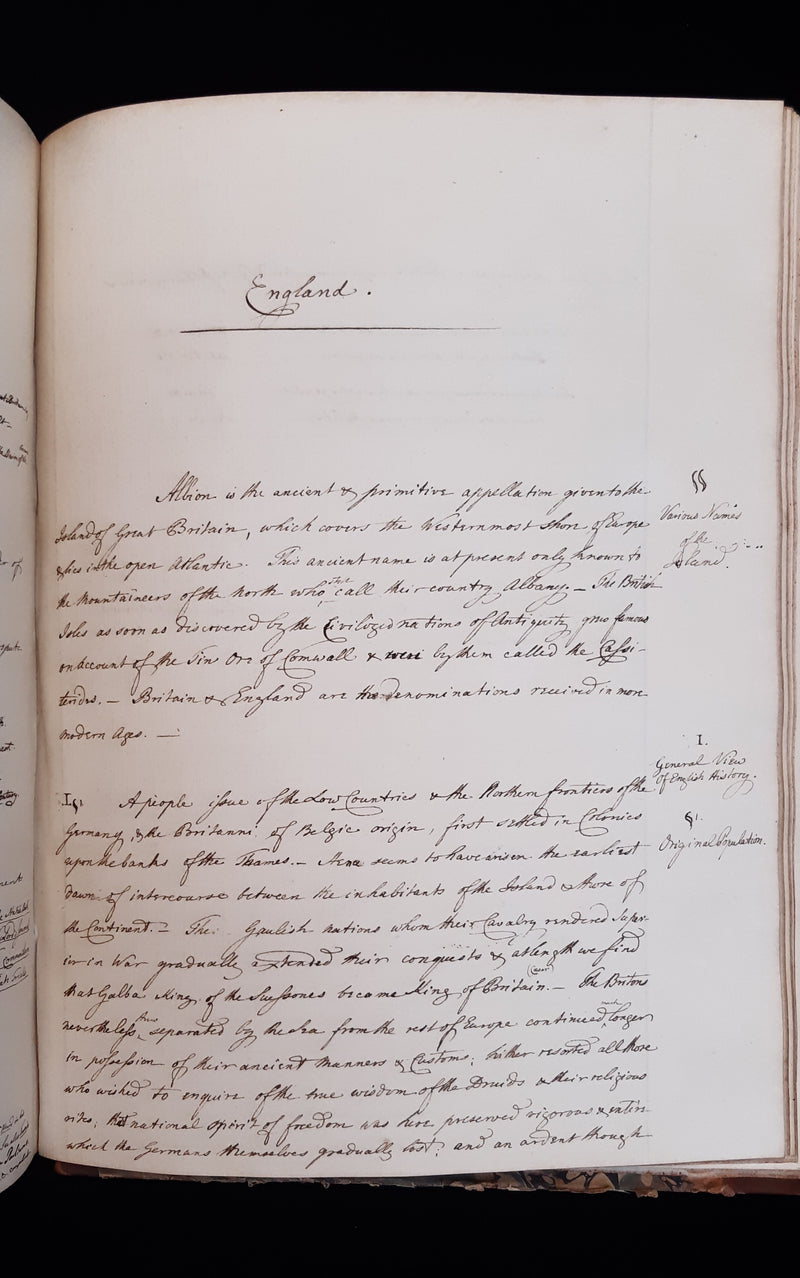 Two autograph manuscript volumes of the Political History of Europe.