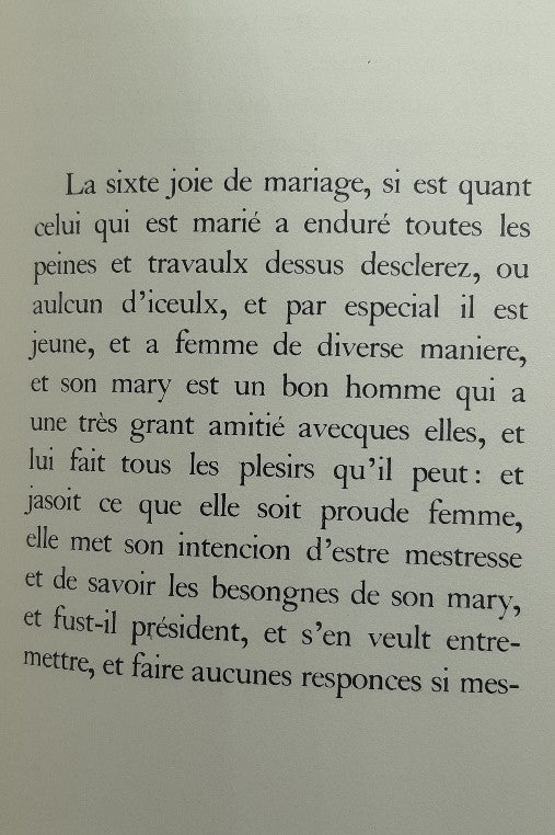 Les Quinze Joyes de Mariage.