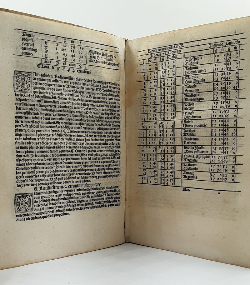 Tabule Ioa. lanchini Bononiensis cum plerisqu additionibus ac novis tabellis nup impresse per L. Gauricū Neapolit, castigate Venetijs.