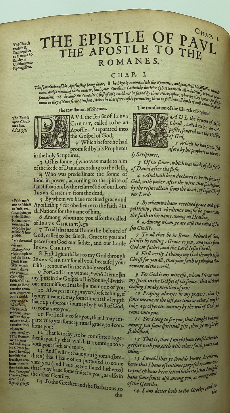 The Text of the New Testament of Jesus Christ, translated out of the vulgar Latie by the Papists of the traiterous Seminarie at Rhemes.