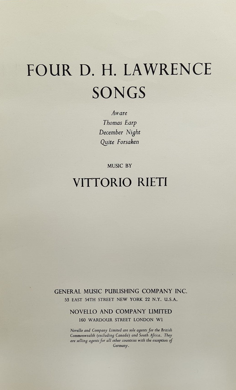 Four D.H.Lawrence Songs