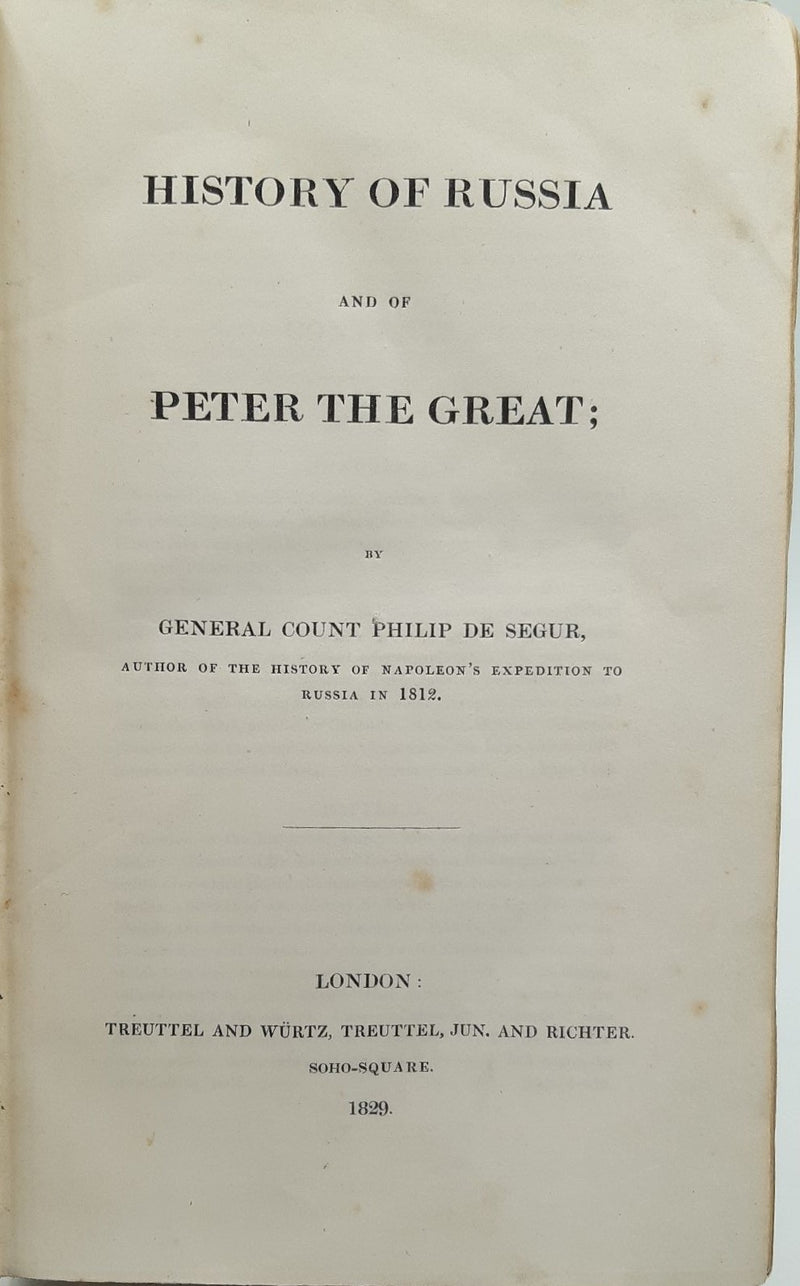 History of Russia and of Peter the Great