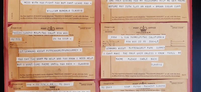 A Collection of Eight Telegrams to John Lennon